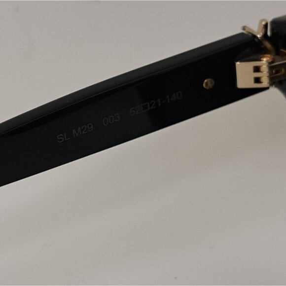 Saint Laurent Women\'s Sunglasses Black Gold YSL Temple Logo SL M29 003 52-21-140